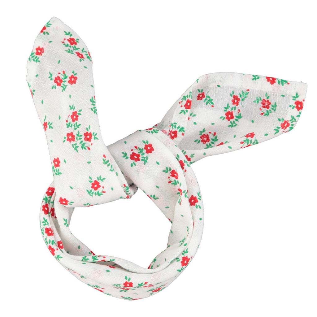 Piupiuchick Bandana ecru w/ red flowers allover bei Yay Kids
