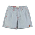 Piupiuchick Kinder Kurze Shorts ecru w/ indigo stripes bei Yay Kids