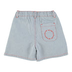 Piupiuchick Kinder Kurze Shorts ecru w/ indigo stripes bei Yay Kids