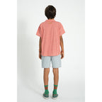 Piupiuchick Kinder Kurze Shorts ecru w/ indigo stripes bei Yay Kids