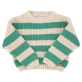 Piupiuchick Kinder Strickpullover ecru & green stripes bei Yay Kids