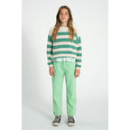 Piupiuchick Kinder Strickpullover ecru & green stripes bei Yay Kids