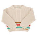 Piupiuchick Kinder Strickpullover ecru w/ multicolor stripes bei Yay Kids
