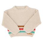Piupiuchick Kinder Strickpullover ecru w/ multicolor stripes bei Yay Kids