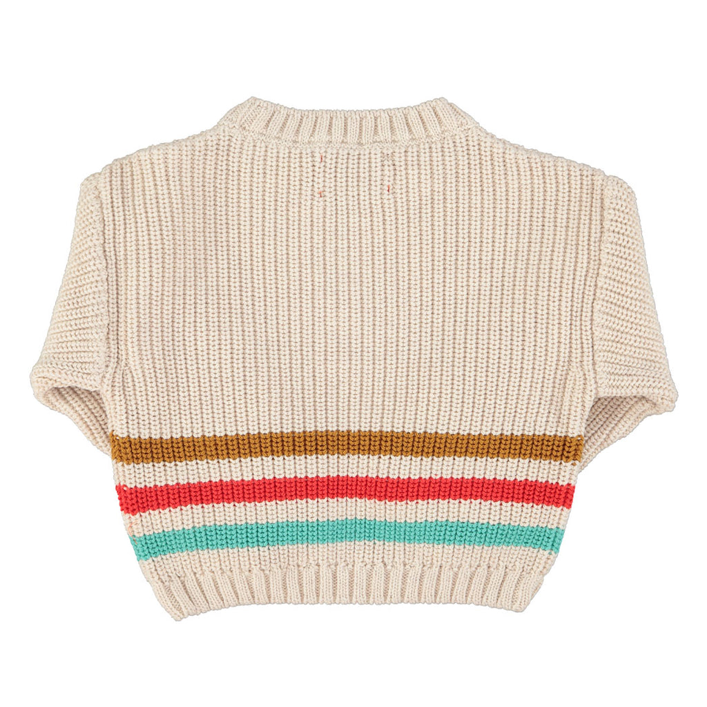 Piupiuchick Kinder Strickpullover ecru w/ multicolor stripes bei Yay Kids