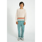 Piupiuchick Kinder Strickpullover ecru w/ multicolor stripes bei Yay Kids