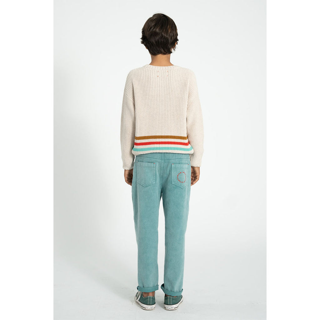Piupiuchick Kinder Strickpullover ecru w/ multicolor stripes bei Yay Kids