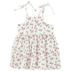 Piupiuchick Kurzes Kleid ecru w/ red flowers allover bei Yay Kids