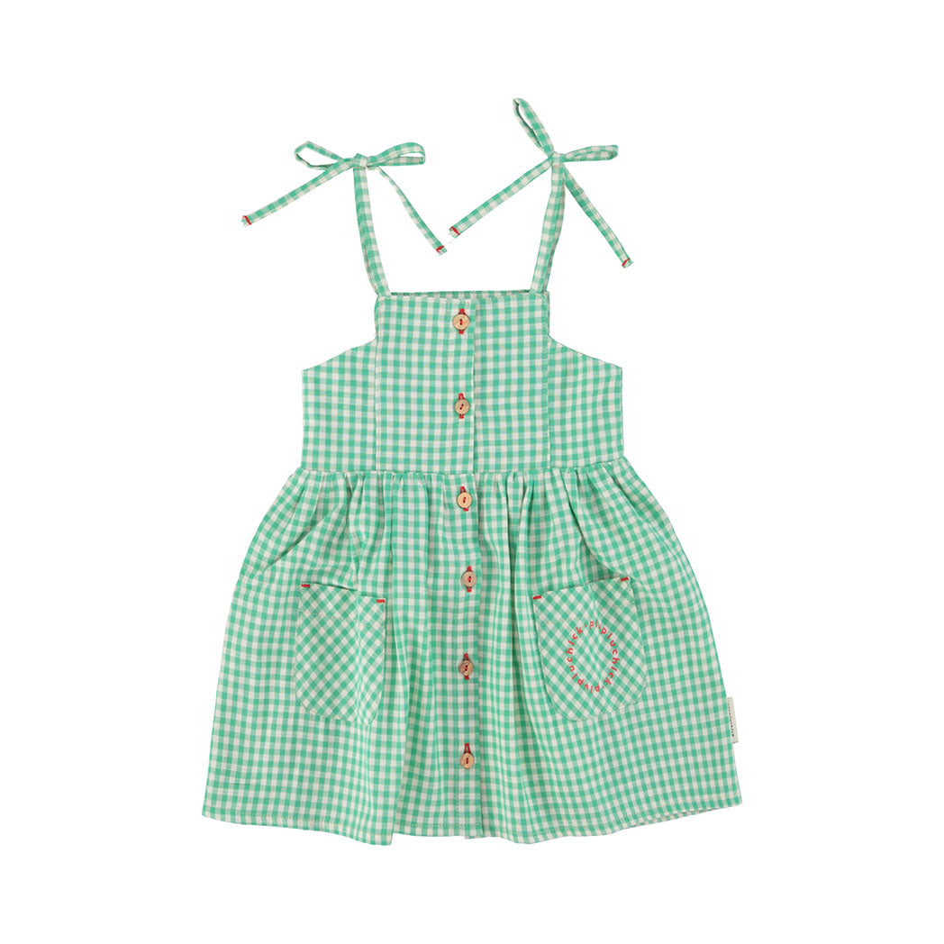 Piupiuchick Kurzes Kleid green & ecru checkered bei Yay Kids