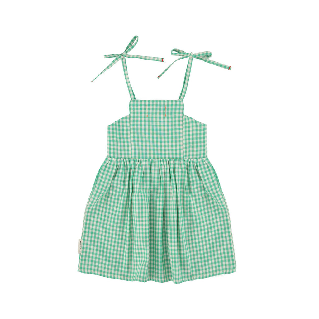 Piupiuchick Kurzes Kleid green & ecru checkered bei Yay Kids