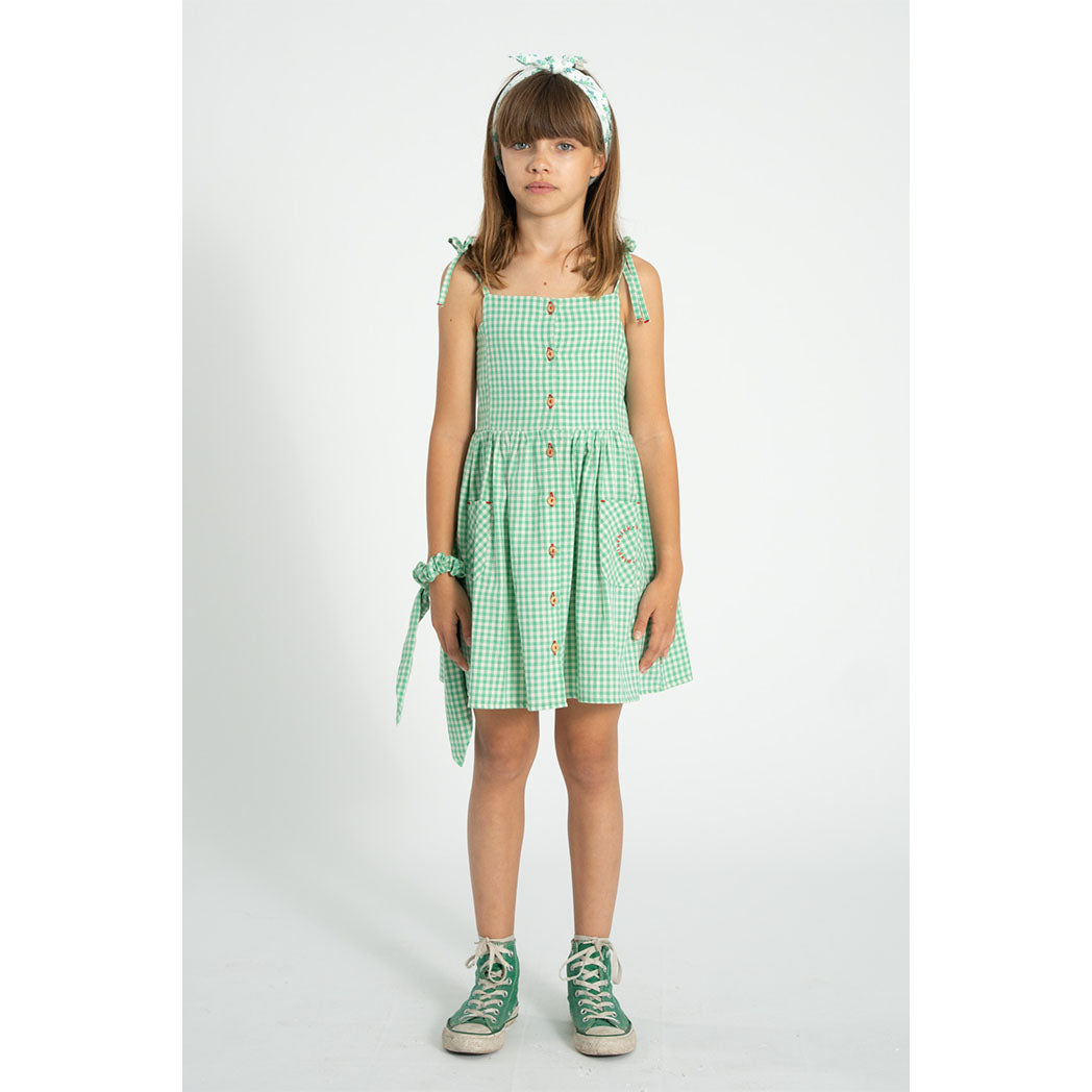 Piupiuchick Kurzes Kleid green & ecru checkered bei Yay Kids