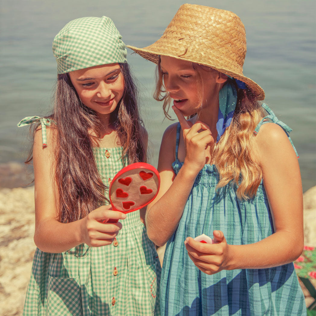 Piupiuchick Kurzes Kleid green & ecru checkered bei Yay Kids
