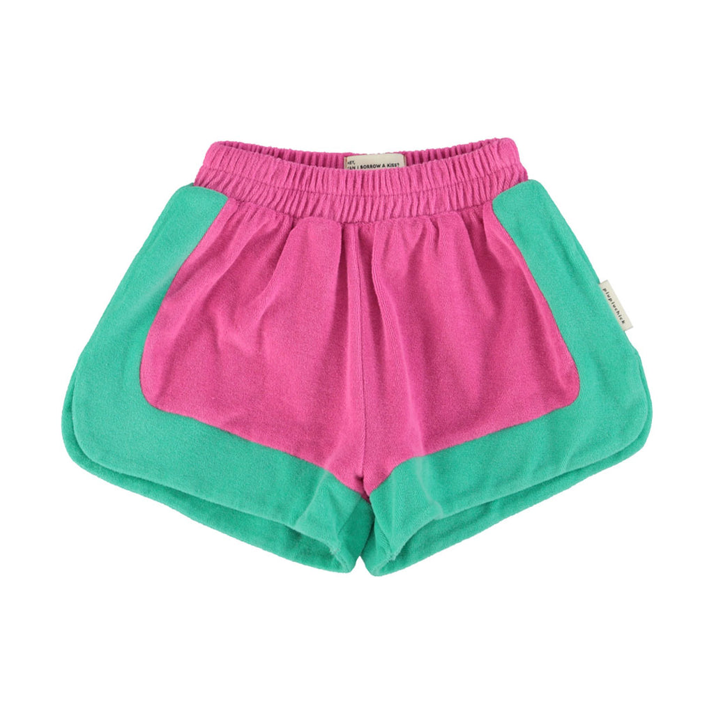 Piupiuchick Kinder Kurze Hosen aus Frotteestoff fuchsia & green bei Yay Kids