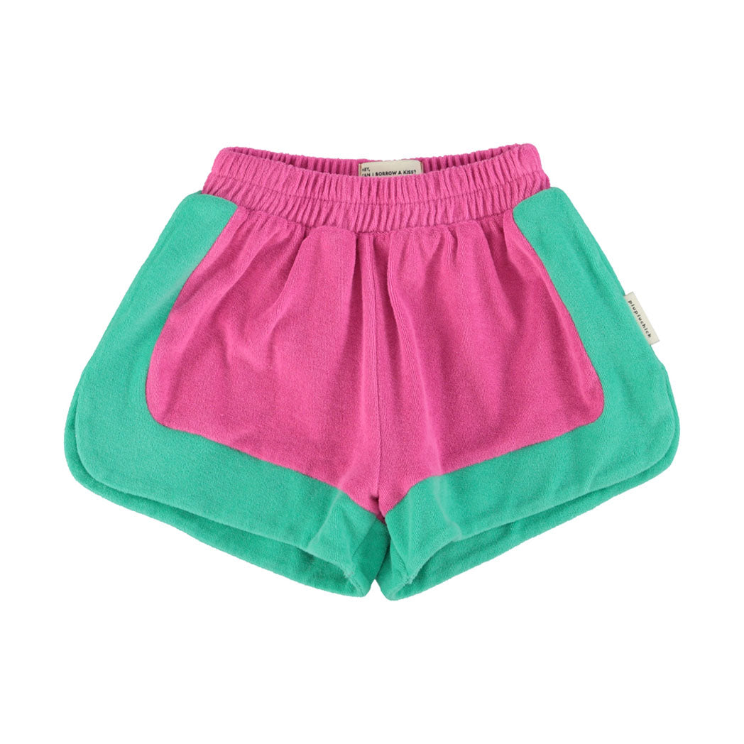 Piupiuchick Kinder Kurze Hosen aus Frotteestoff fuchsia & green bei Yay Kids