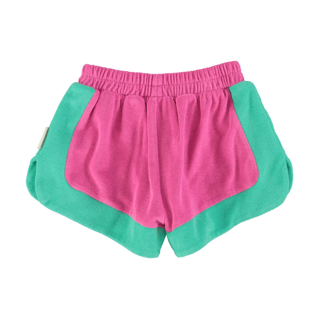 Piupiuchick Kinder Kurze Hosen aus Frotteestoff fuchsia & green bei Yay Kids