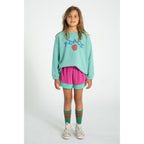 Piupiuchick Kinder Kurze Hosen aus Frotteestoff fuchsia & green bei Yay Kids