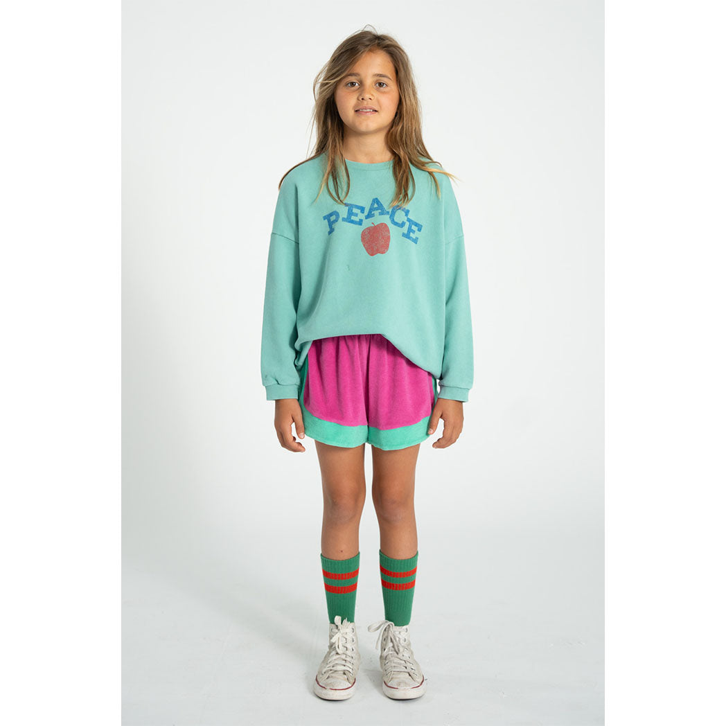 Piupiuchick Kinder Kurze Hosen aus Frotteestoff fuchsia & green bei Yay Kids