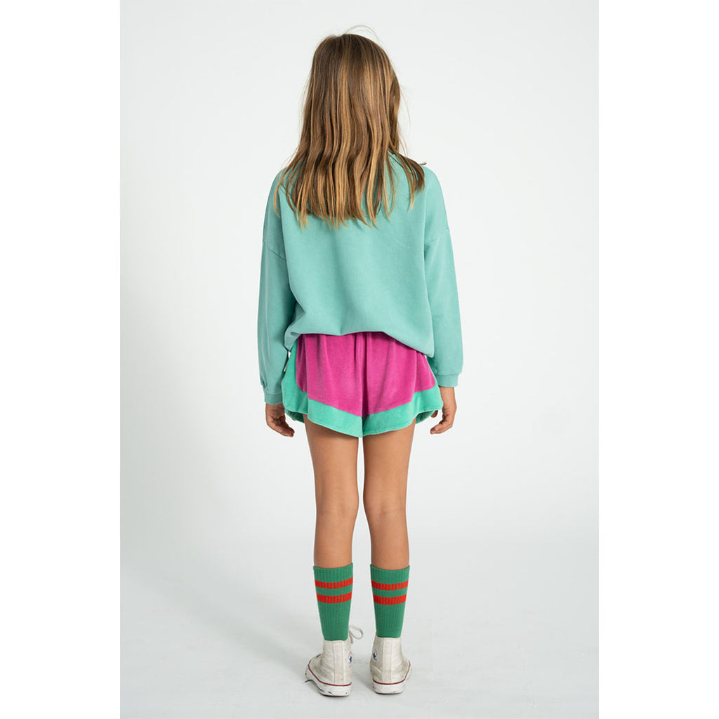 Piupiuchick Kinder Kurze Hosen aus Frotteestoff fuchsia & green bei Yay Kids