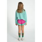 Piupiuchick Kinder Kurze Hosen aus Frotteestoff fuchsia & green bei Yay Kids