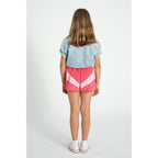 Piupiuchick Kinder Kurze Hosen aus Frotteestoff pink w/ white stripes print bei Yay Kids