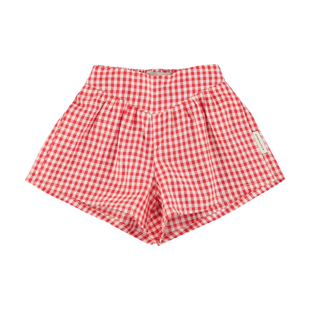 Piupiuchick Kurze Shorts red & ecru checkered bei Yay Kids