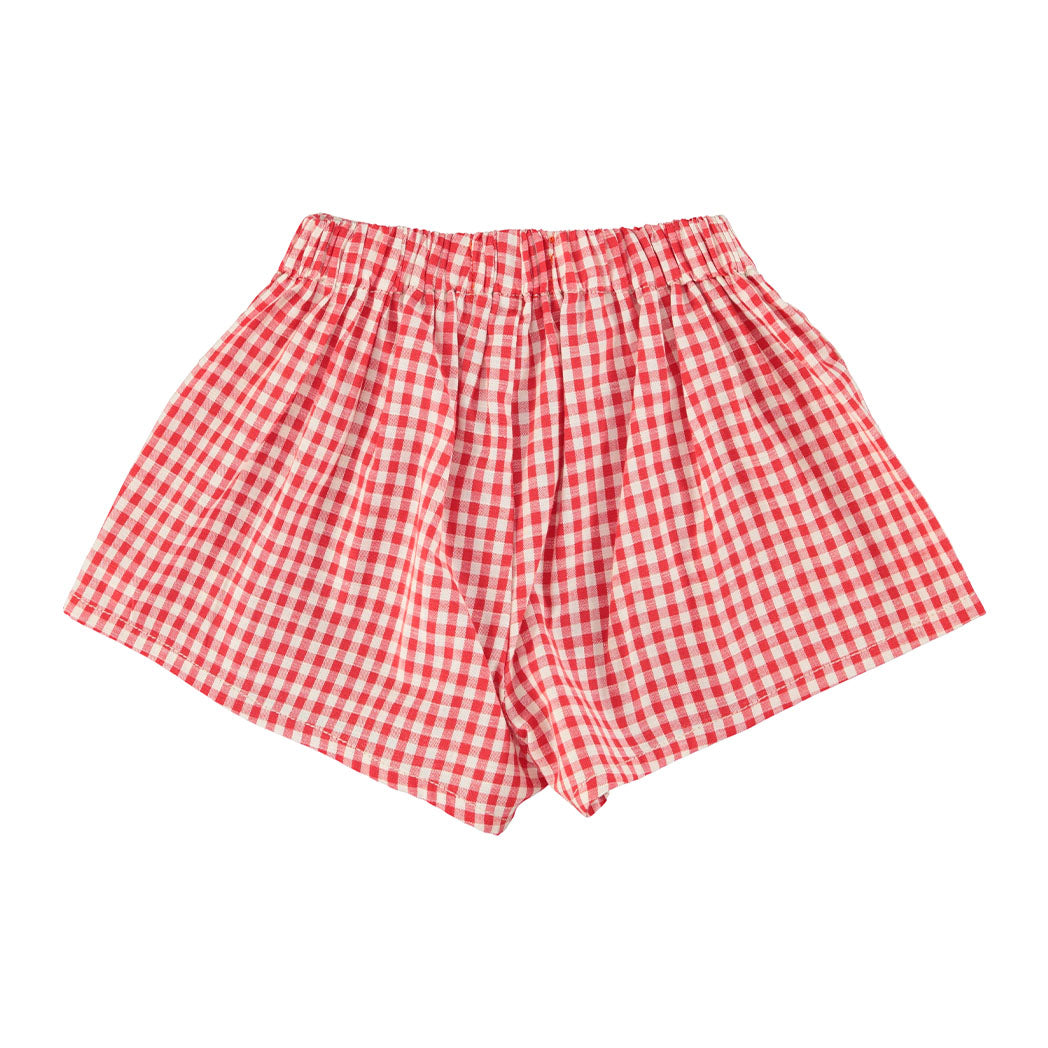 Piupiuchick Kurze Shorts red & ecru checkered bei Yay Kids