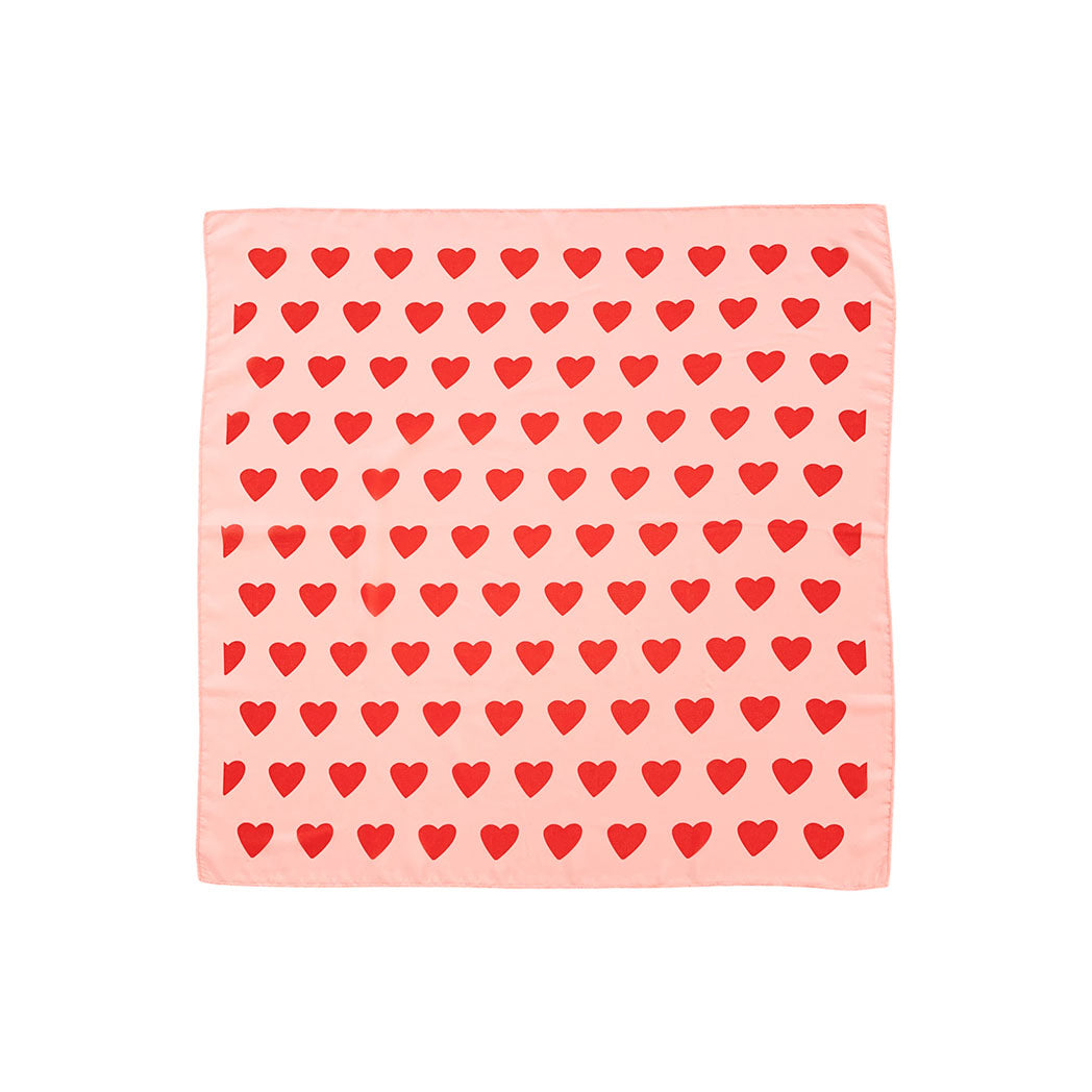 Piupiuchick Seidenlook Bandana pink w/ red hearts allover bei Yay Kids