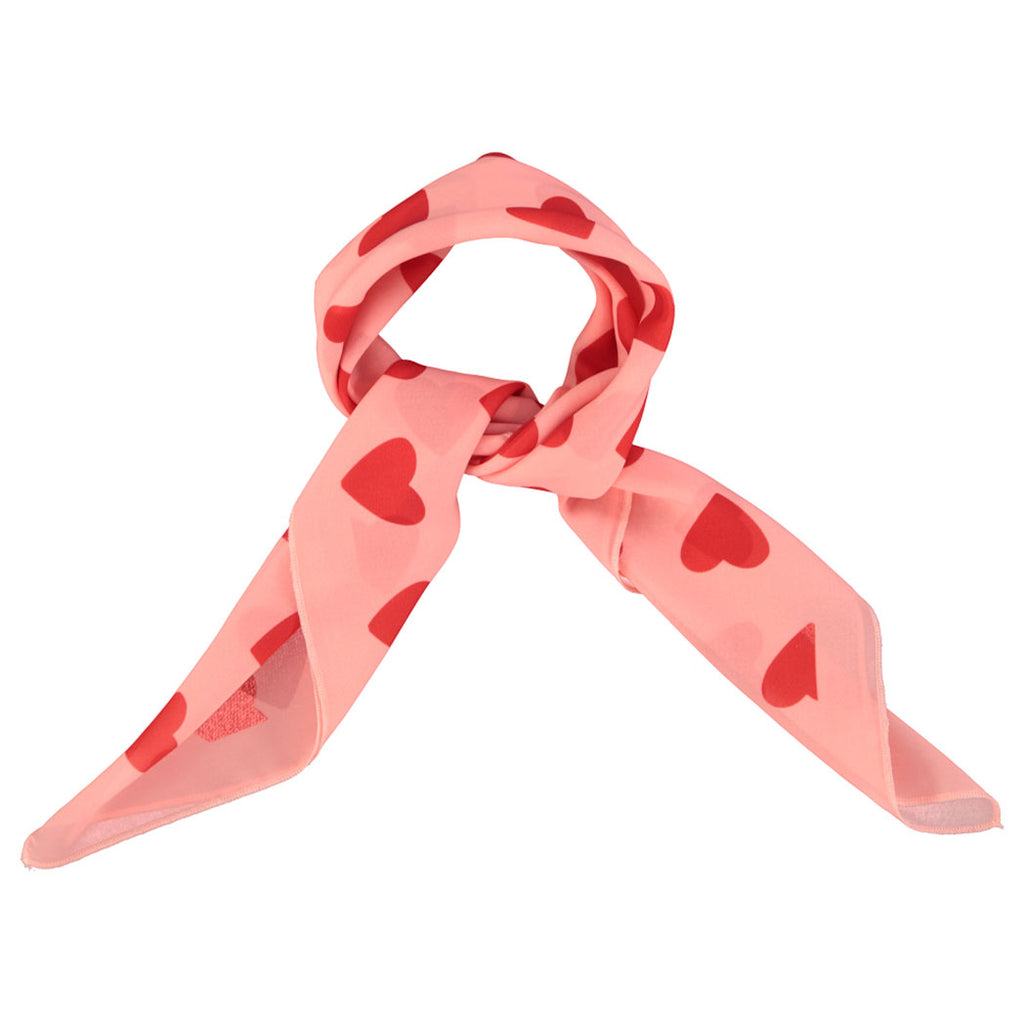 Piupiuchick Seidenlook Bandana pink w/ red hearts allover bei Yay Kids