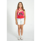 Piupiuchick Seidenlook Bandana pink w/ red hearts allover bei Yay Kids