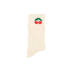 Piupiuchick Kinder Socken ecru w/ cherry print bei Yay Kids