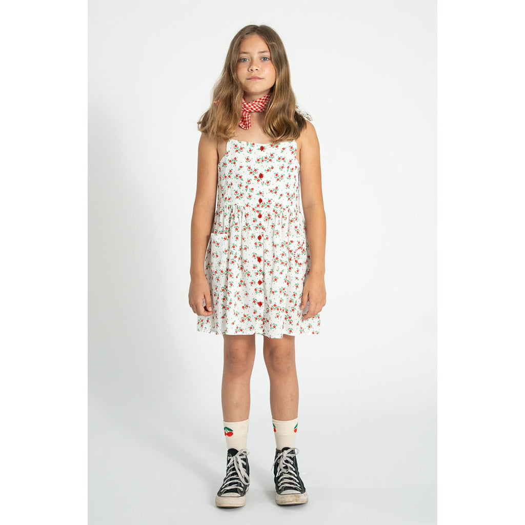 Piupiuchick Kinder Socken ecru w/ cherry print bei Yay Kids