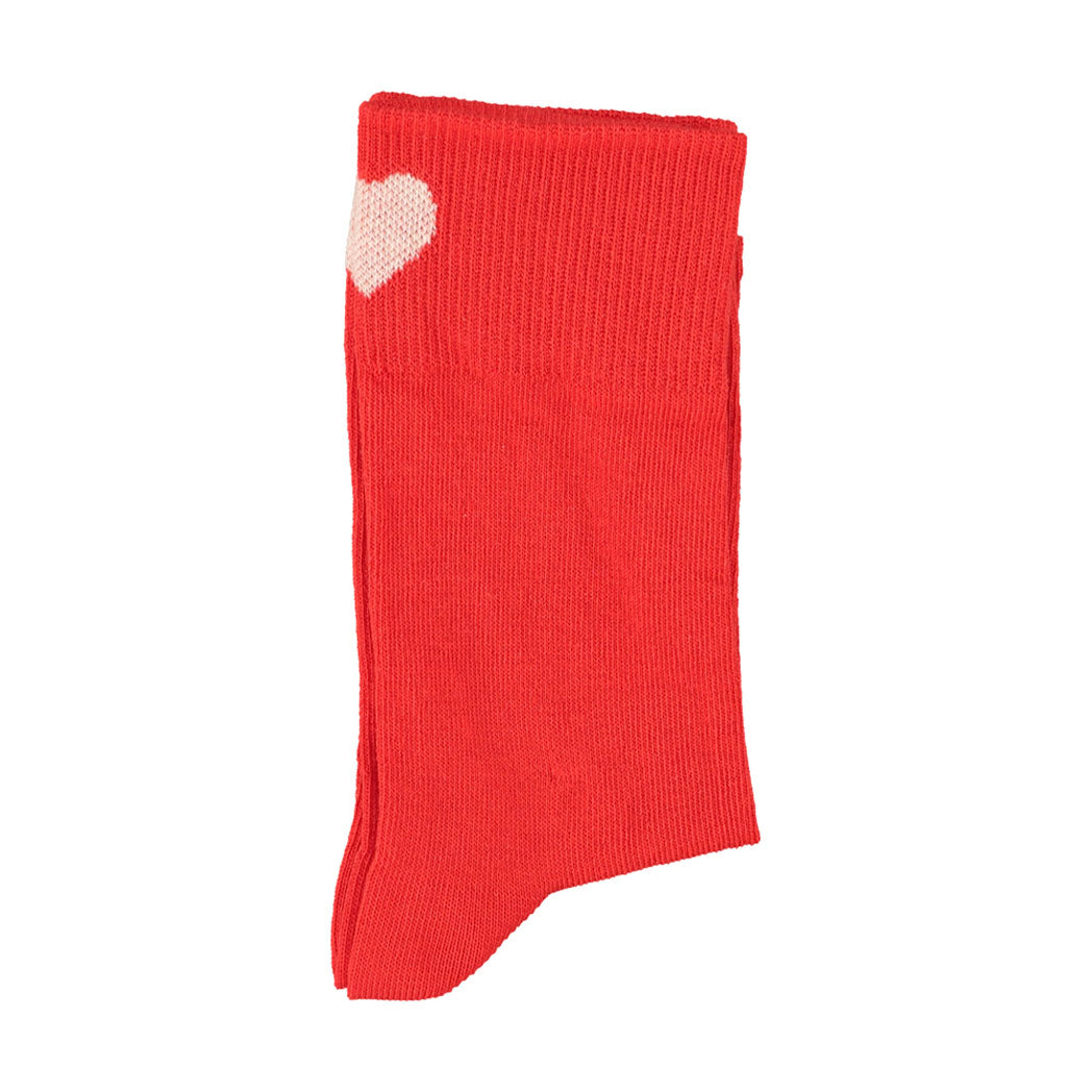 Piupiuchick Kinder Socken red w/ ecru heart bei Yay Kids