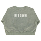 Piupiuchick Kinder Frotteé Pullover washed green w/ "best friend" print bei Yay Kids