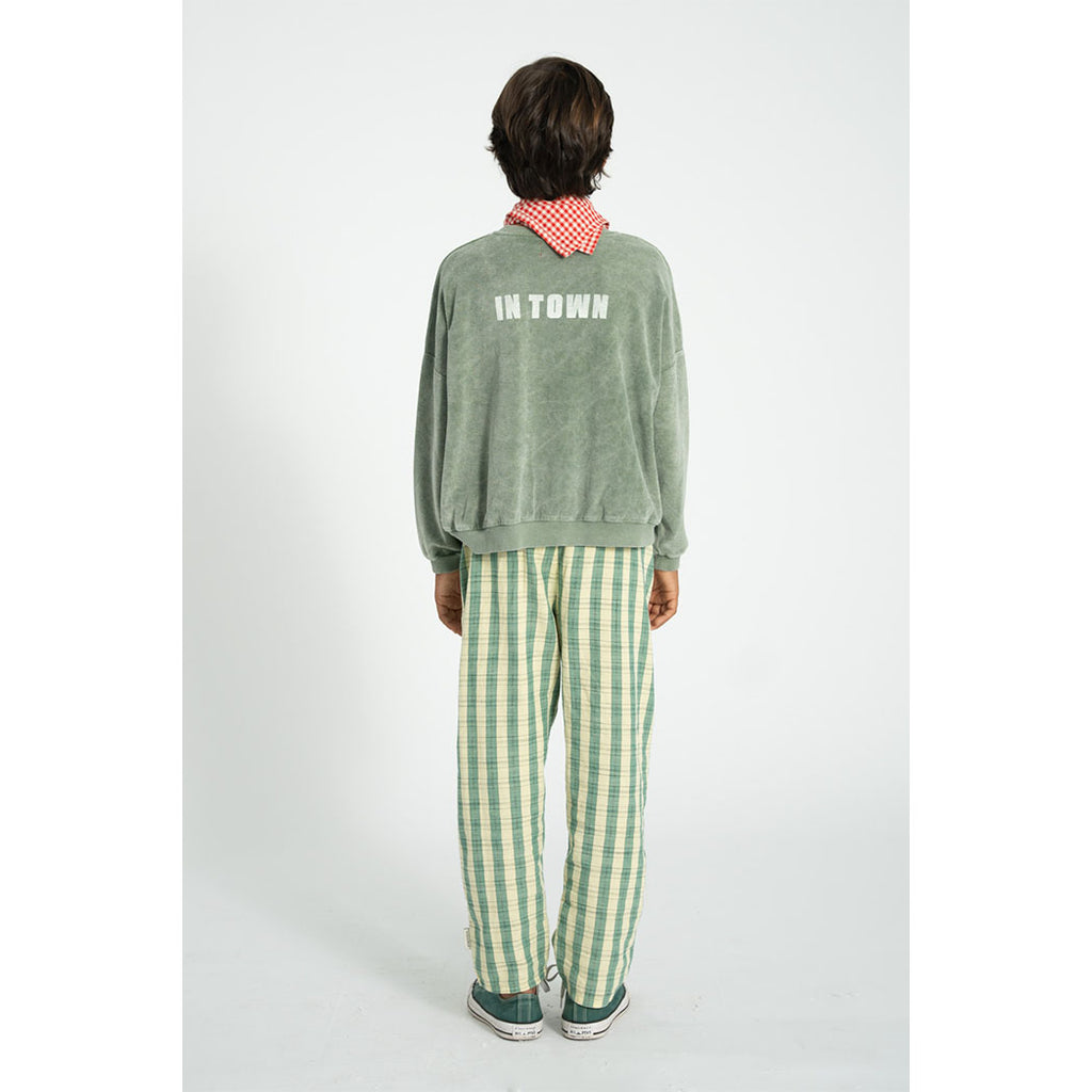 Piupiuchick Kinder Frotteé Pullover washed green w/ "best friend" print bei Yay Kids