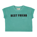 Piupiuchick Kinder Frotteé T-Shirt turquoise w/ "best friend" print bei Yay Kids