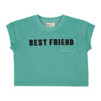 Piupiuchick Kinder Frotteé T-Shirt turquoise w/ "best friend" print bei Yay Kids