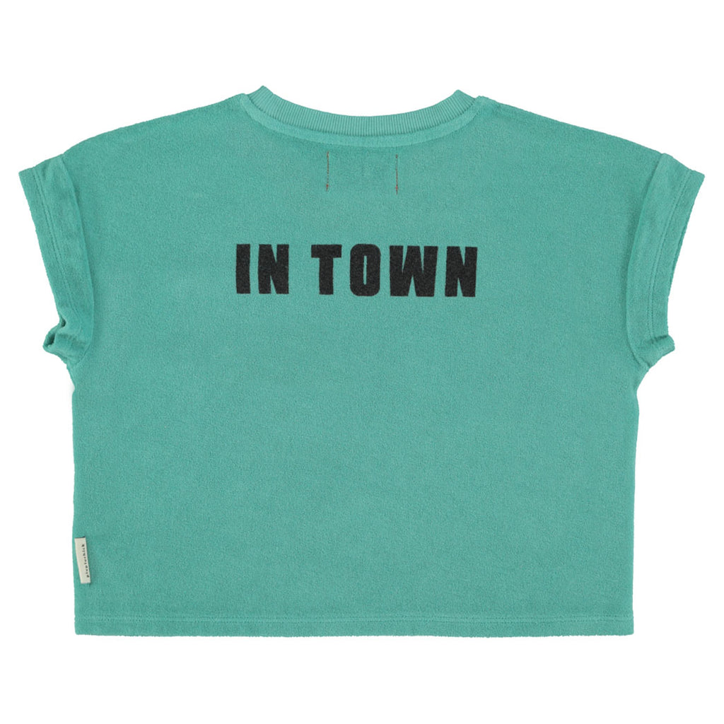 Piupiuchick Kinder Frotteé T-Shirt turquoise w/ "best friend" print bei Yay Kids