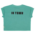 Piupiuchick Kinder Frotteé T-Shirt turquoise w/ "best friend" print bei Yay Kids