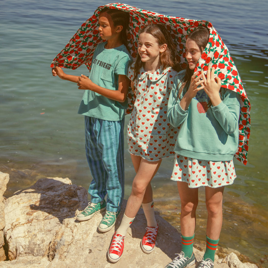 Unisex Hosen blue & green checkered
