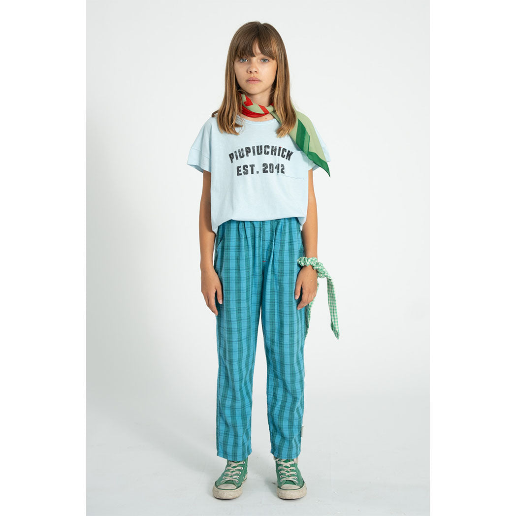 Unisex Hosen blue & green checkered