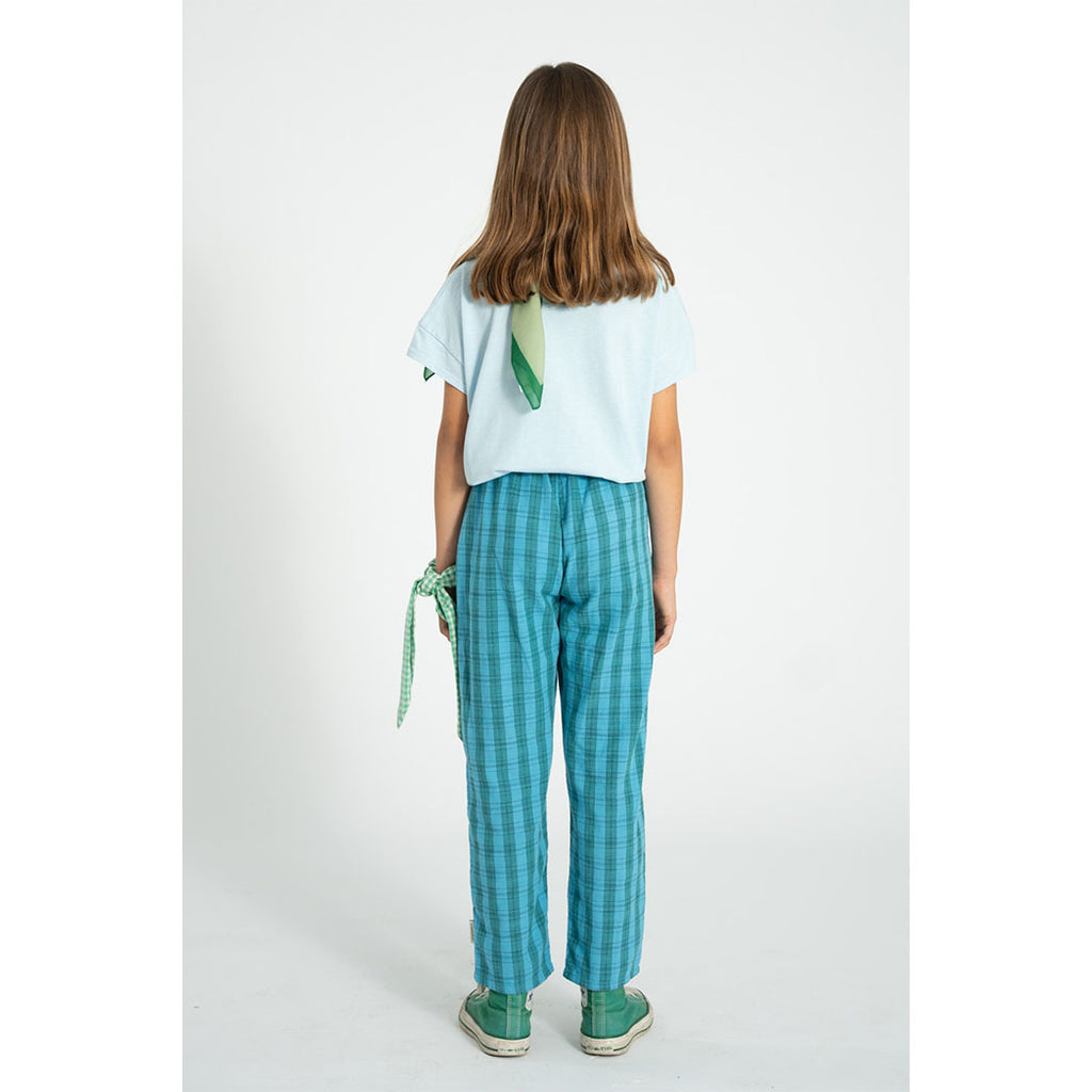 Unisex Hosen blue & green checkered