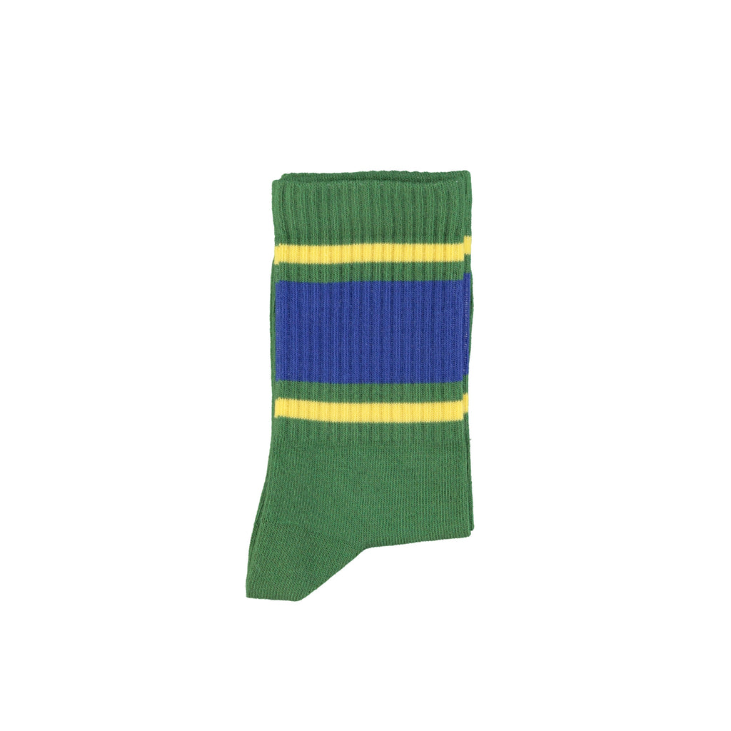 Piupiuchick Socks Green with blue & yellow stripes bei Yay Kids