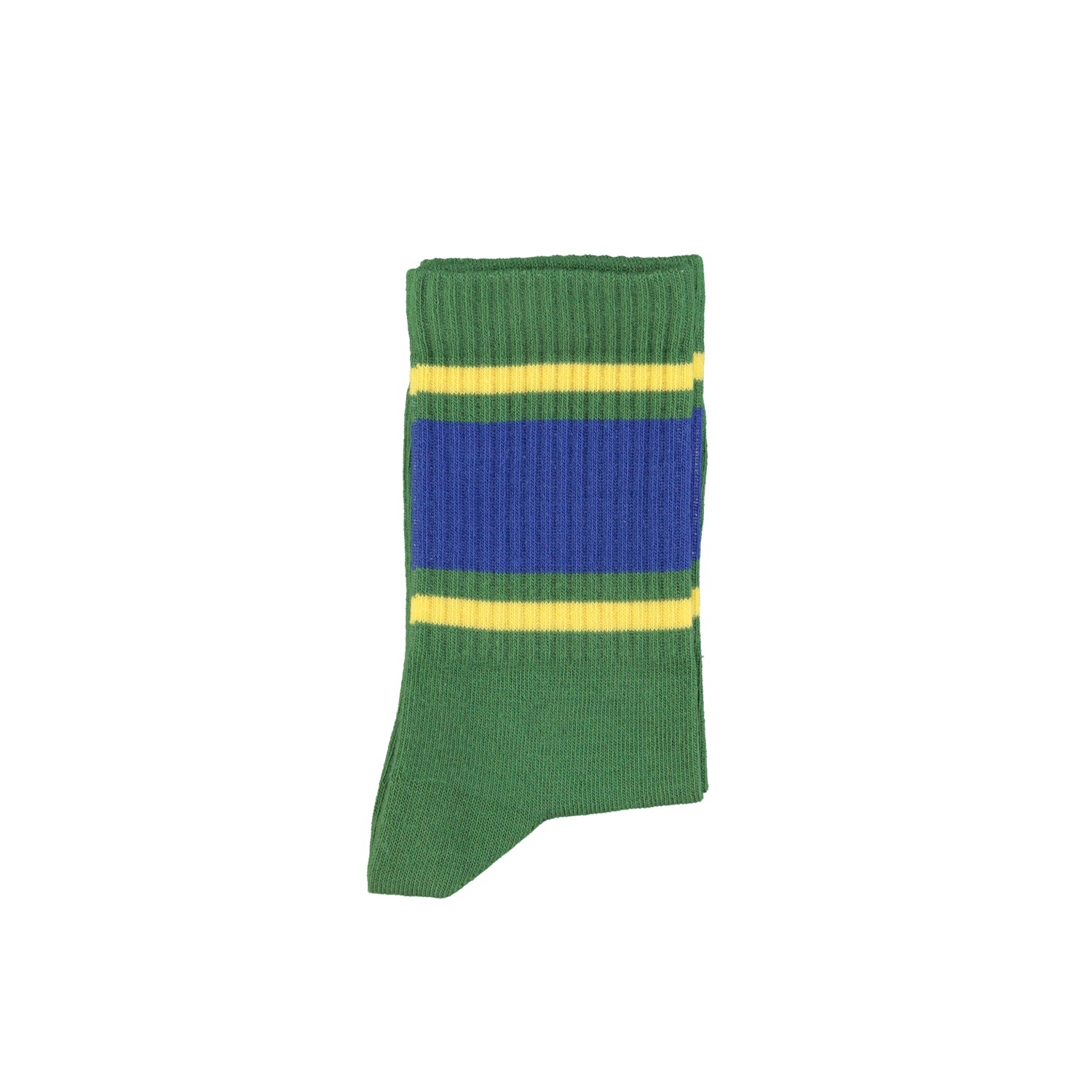 Piupiuchick Socks Green with blue & yellow stripes bei Yay Kids
