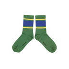 Piupiuchick Socks Green with blue & yellow stripes bei Yay Kids