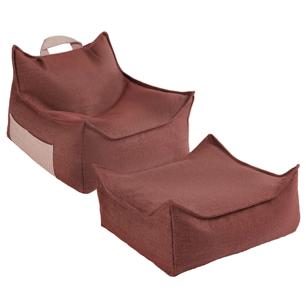 Outdoor bean bag & ottoman set in new colors