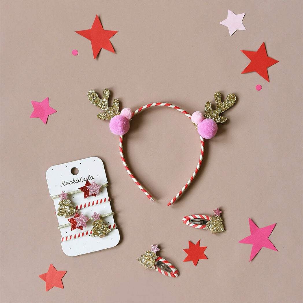 Rockahula Mädchen Haarreif Stripy Pom Pom Reindeer bei Yay Kids