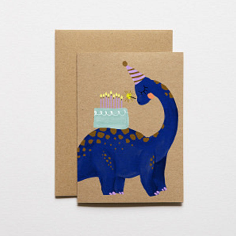 Atelier Sasu Grusskarte mit Couvert Dino mit Kuchen bei Yay Kids