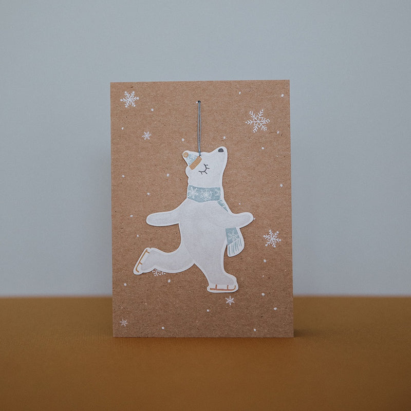 Atelier Sasu Grusskarte Schneesterne mit Eisbär bei Yay Kids