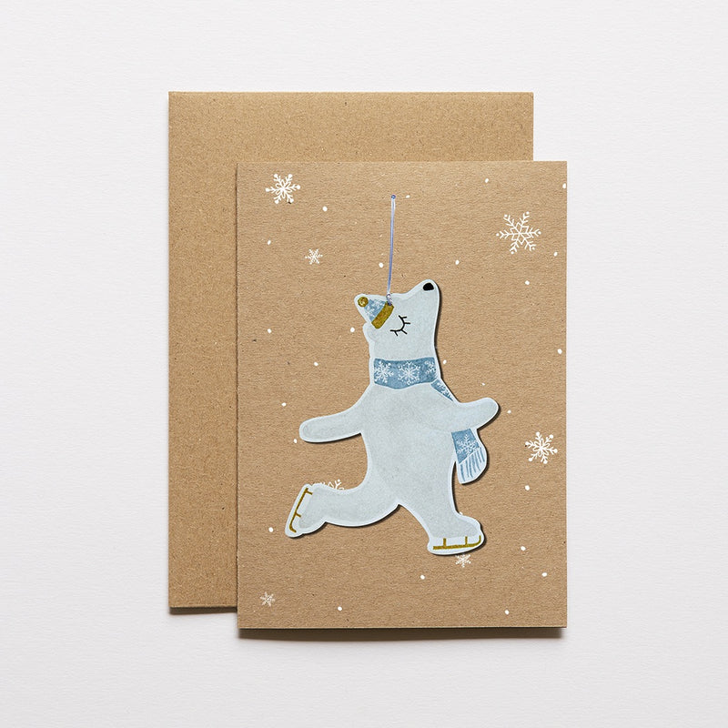 Atelier Sasu Grusskarte Schneesterne mit Eisbär bei Yay Kids