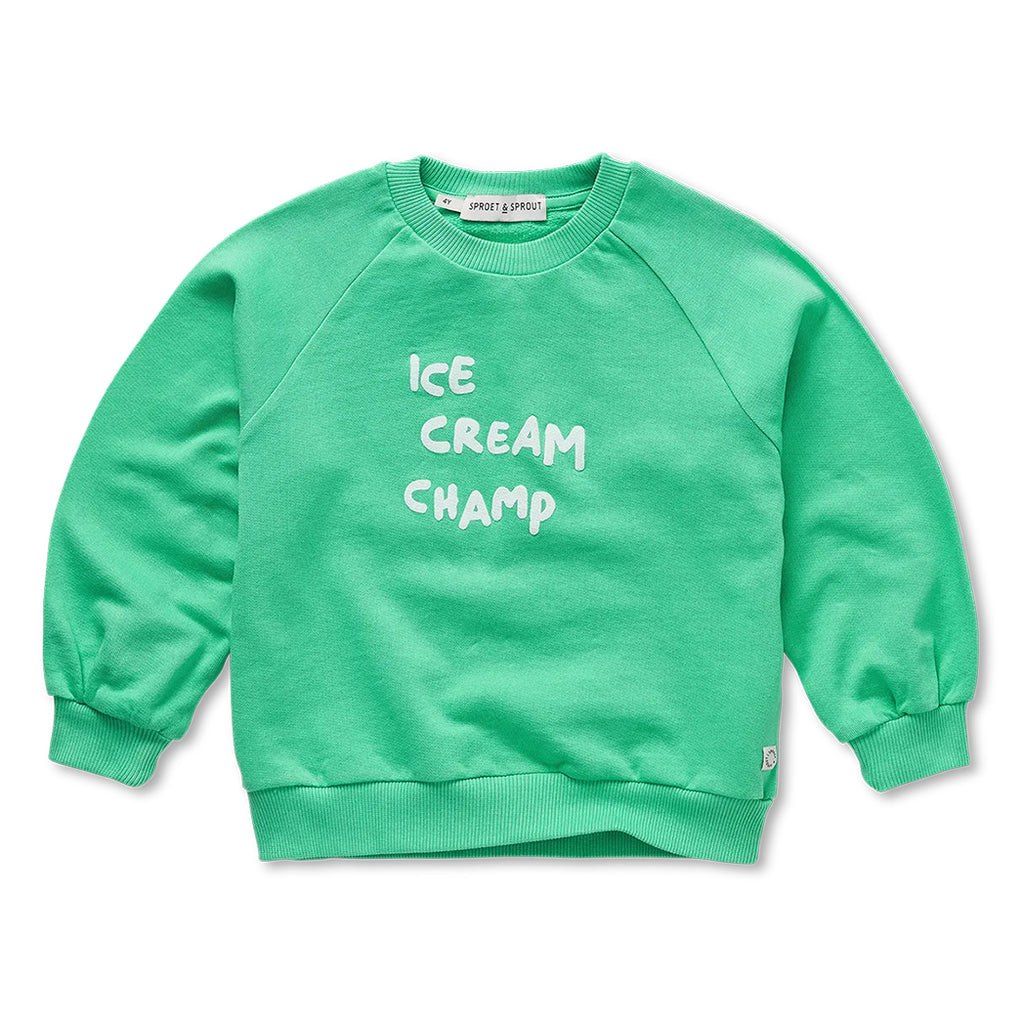Sproet & Sprout Pullover Raglan Ice Cream Champ Jade green bei Yay Kids